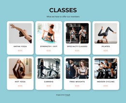 Our Classes - Website Template