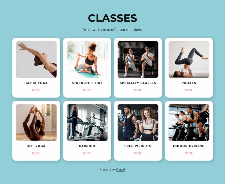 Our classes eCommerce Template