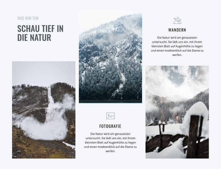 Schau tief in die Natur Website design