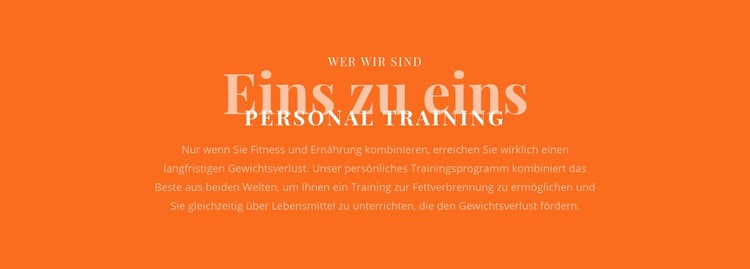 Wir erstellen Ihren persönlichen Trainingsplan Landing Page