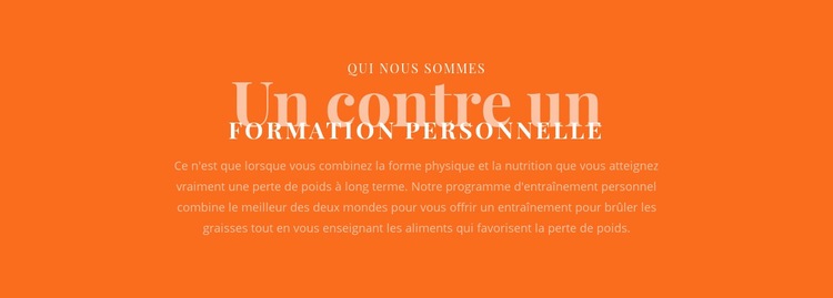 Nous créons votre plan d'entraînement personnel Créateur de site Web HTML