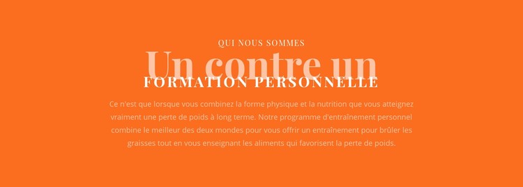 Nous créons votre plan d'entraînement personnel Modèle CSS