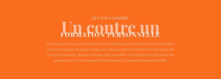 Nous créons votre plan d'entraînement personnel Page de destination