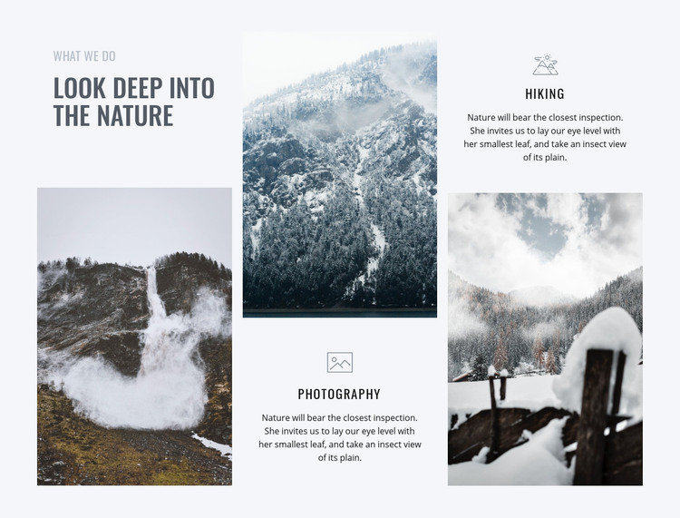 Look deep into the nature Homepage Design