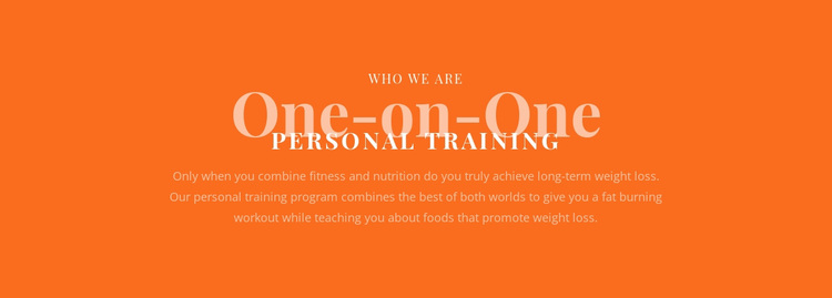 We create your personal training plan Joomla Page Builder