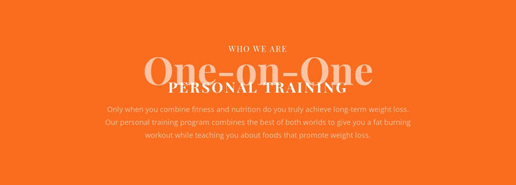 We create your personal training plan One Page Template