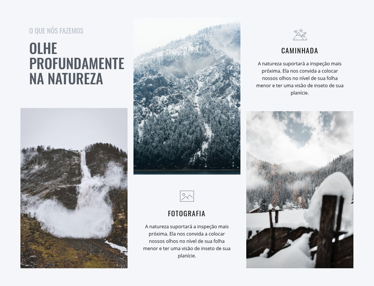 Olhe profundamente na natureza Tema WordPress