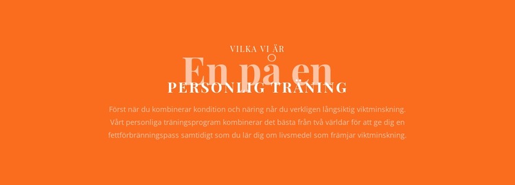 Vi skapar din personliga träningsplan CSS -mall