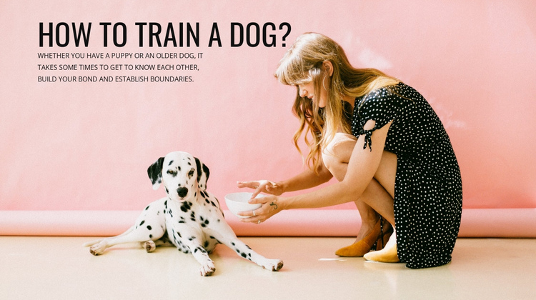 How to train a dog One Page Template