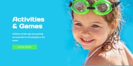 Water Activities And Games Simple HTML CSS Template