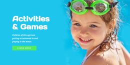 Water Activities And Games - Customizable Professional Web Page Design