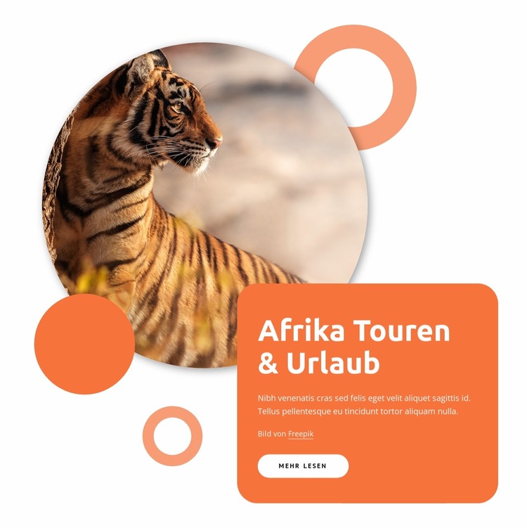 Afrika-Reisepakete Joomla Vorlage
