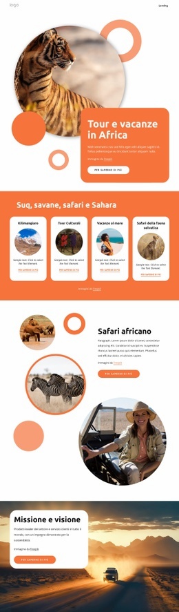 Viaggi E Vacanze In Africa - Modello Del Sito