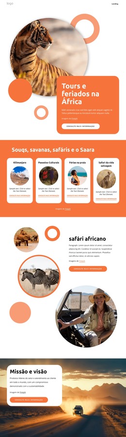 África Passeios E Férias - Download De Modelo HTML