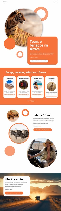 África Passeios E Férias - Modelo De Site Joomla