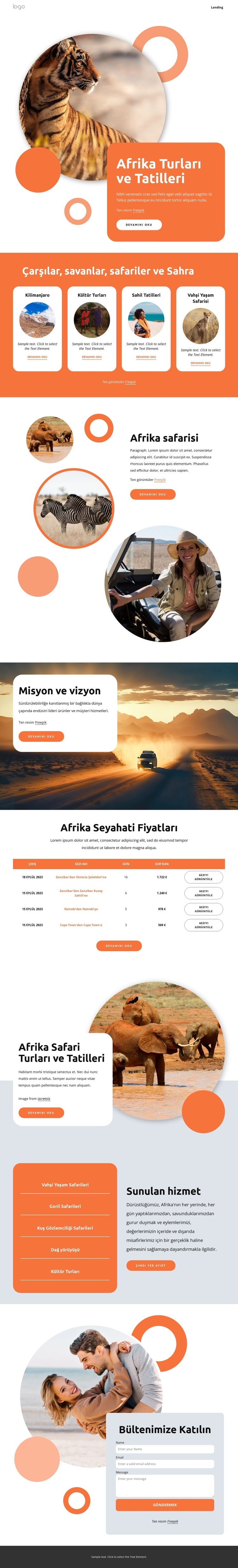 Afrika turları ve tatilleri HTML5 Şablonu