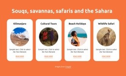 Souq, Savany, Safari, Sahara