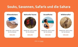 Souks, Savannen, Safaris, Sahara