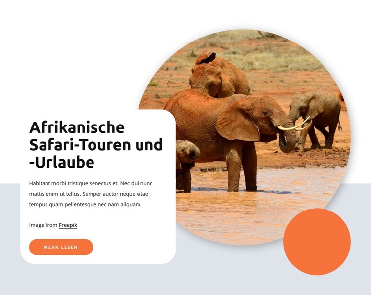 Afrikanische Safaris und Touren HTML-Vorlage