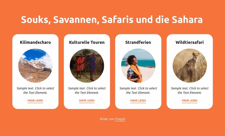 Souks, Savannen, Safaris, Sahara Joomla Vorlage