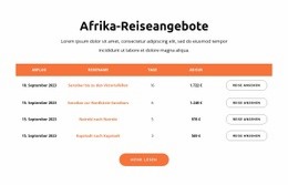 Reiseangebote Für Afrika - Funktionale Zielseite