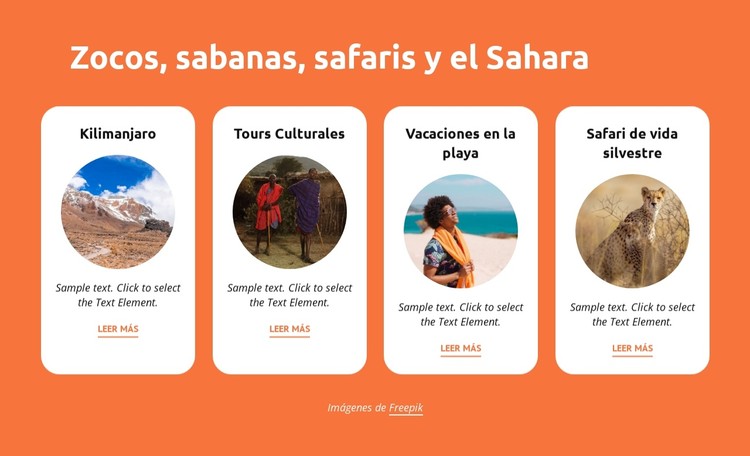 Zocos, sabanas, safaris, sahara Plantilla CSS