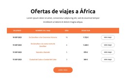 Ofertas De Viajes A África - Descarga De Plantilla HTML