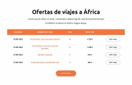Ofertas De Viajes A África - Plantilla HTML5