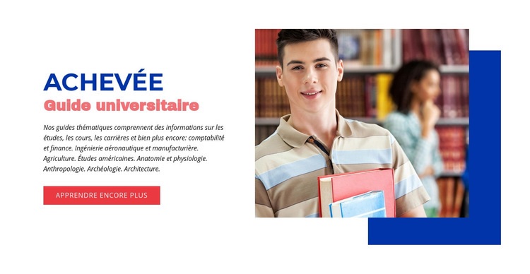 Guide universitaire complet Maquette de site Web