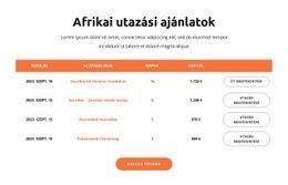 Afrikai Utazási Ajánlatok Táblázat Ui