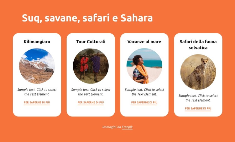 Souq, savane, safari, Sahara Modello HTML