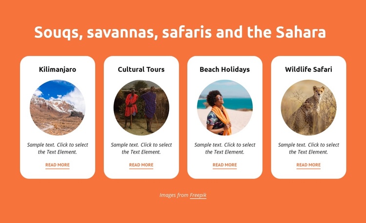 Souqs, savannas, safaris, sahara Joomla Template