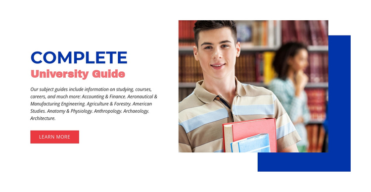 Complete university guide One Page Template
