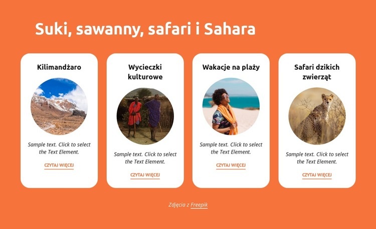 Sukki, sawanny, safari, sahara Projekt strony internetowej