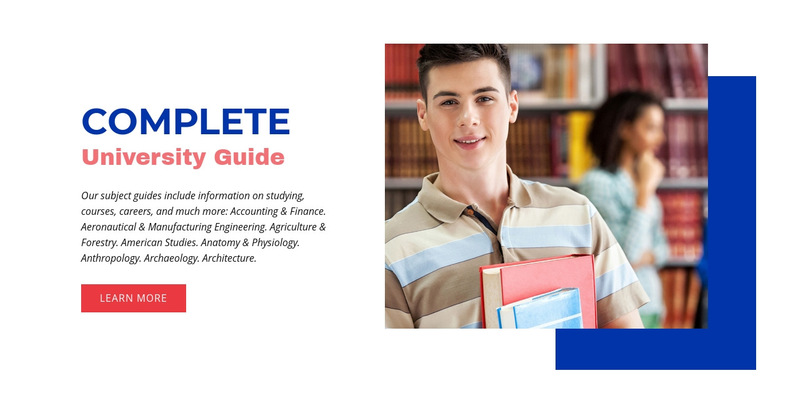 Complete university guide Wix Template Alternative