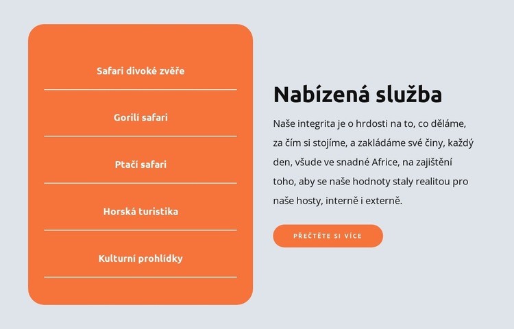 Oblíbené zájezdy do Afriky Šablona CSS