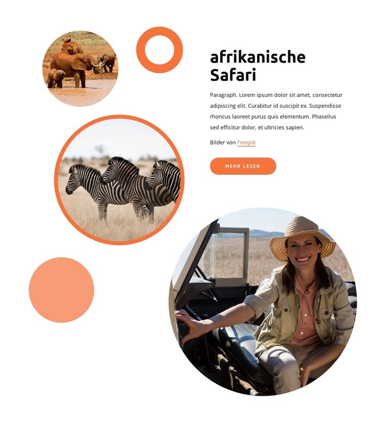 Kenia-Safari-Touren Eine Seitenvorlage