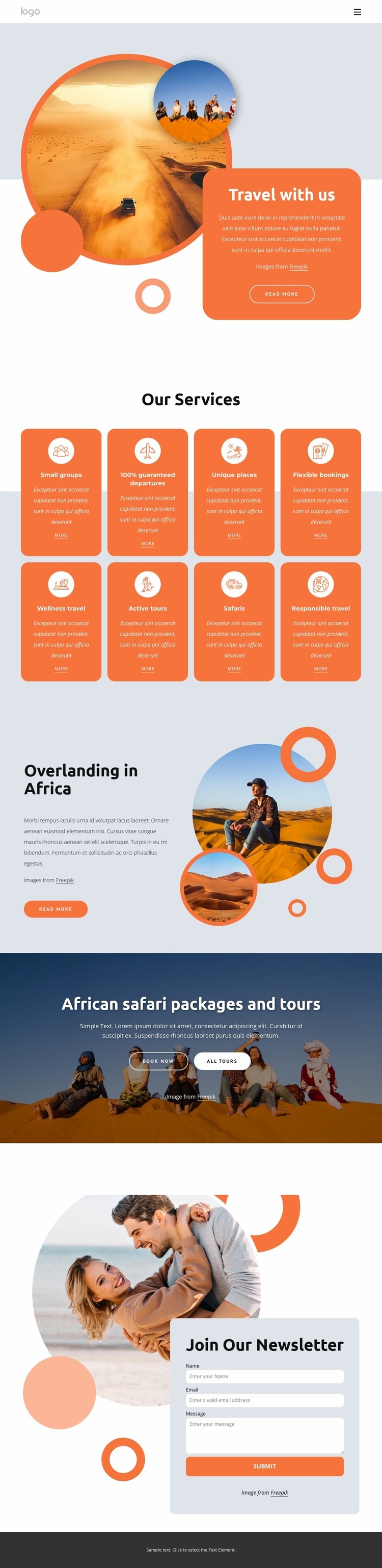 Wildlife safaris Elementor Template Alternative