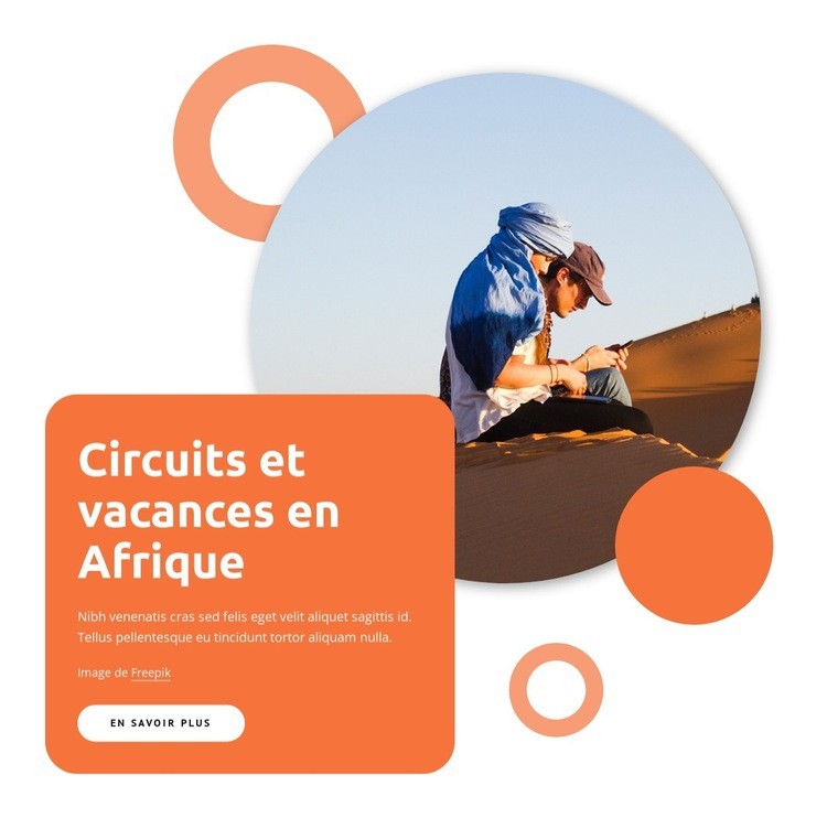 Vacances aventure artisanales Maquette de site Web