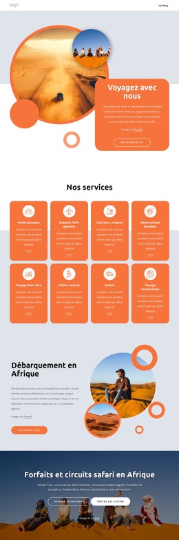 HTML Réactif Pour Safaris Animaliers