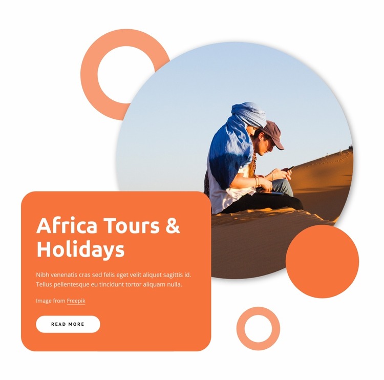 Hand-crafts adventure holidays Html Website Builder