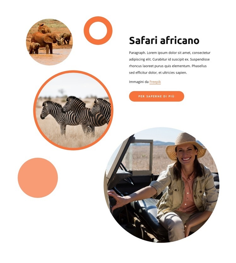 Tour safari in Kenya Modelli di Website Builder
