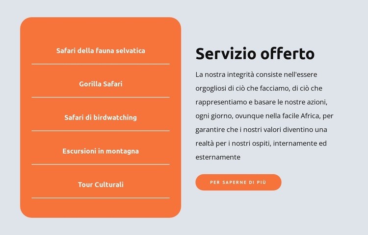 Tour popolari in Africa Mockup del sito web