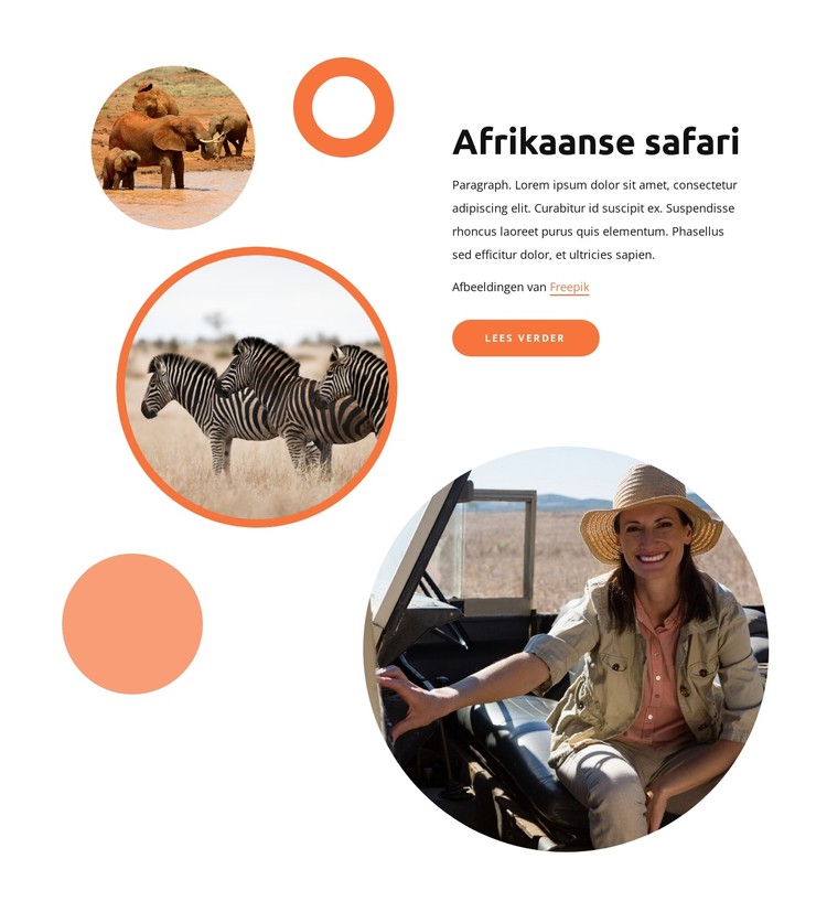 Safarireizen door Kenia CSS-sjabloon