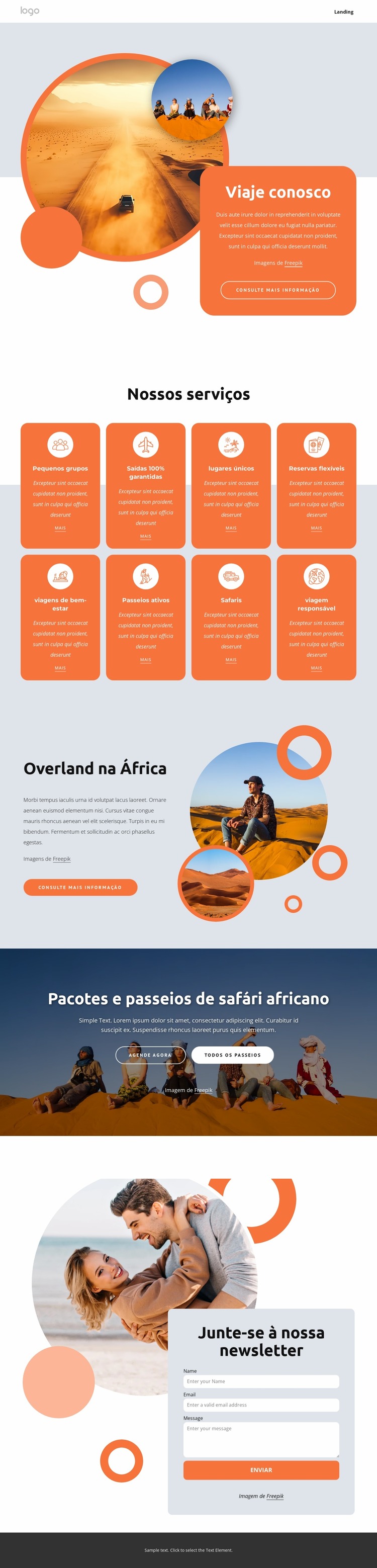 safaris de vida selvagem Template Joomla