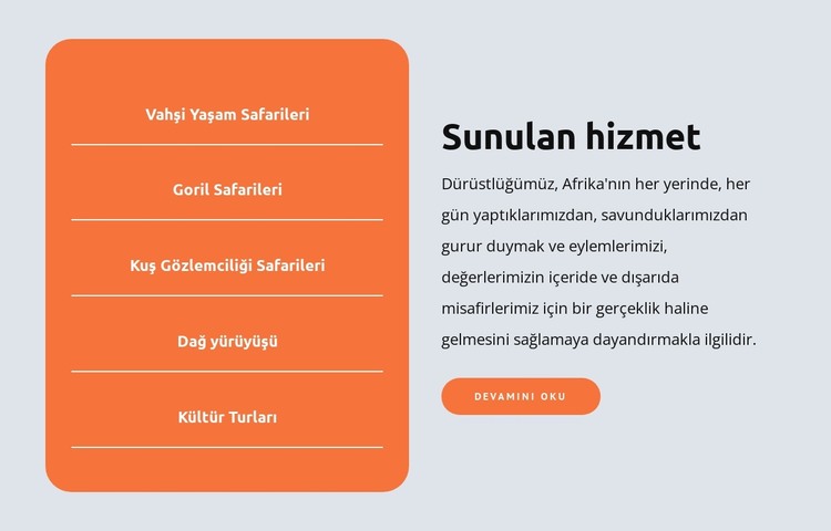 Afrika'daki popüler turlar HTML Şablonu