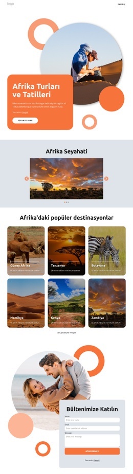 El Yapımı Afrika Tatilleri Için Web Sitesi Maket Aracı
