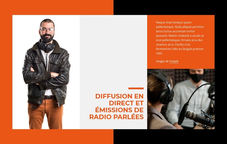 Diffusion en direct et talk radio Conception de site Web