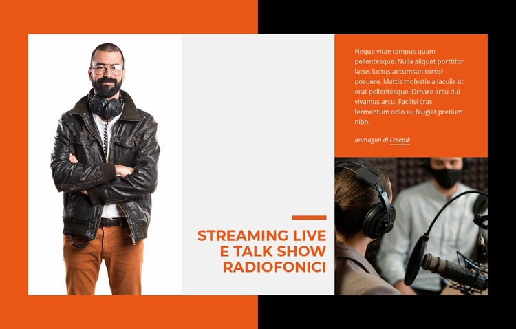 Streaming live e talk radio Mockup del sito web