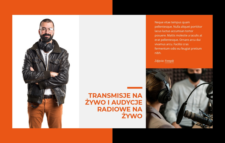 Transmisja na żywo i rozmowy radiowe Motyw WordPress